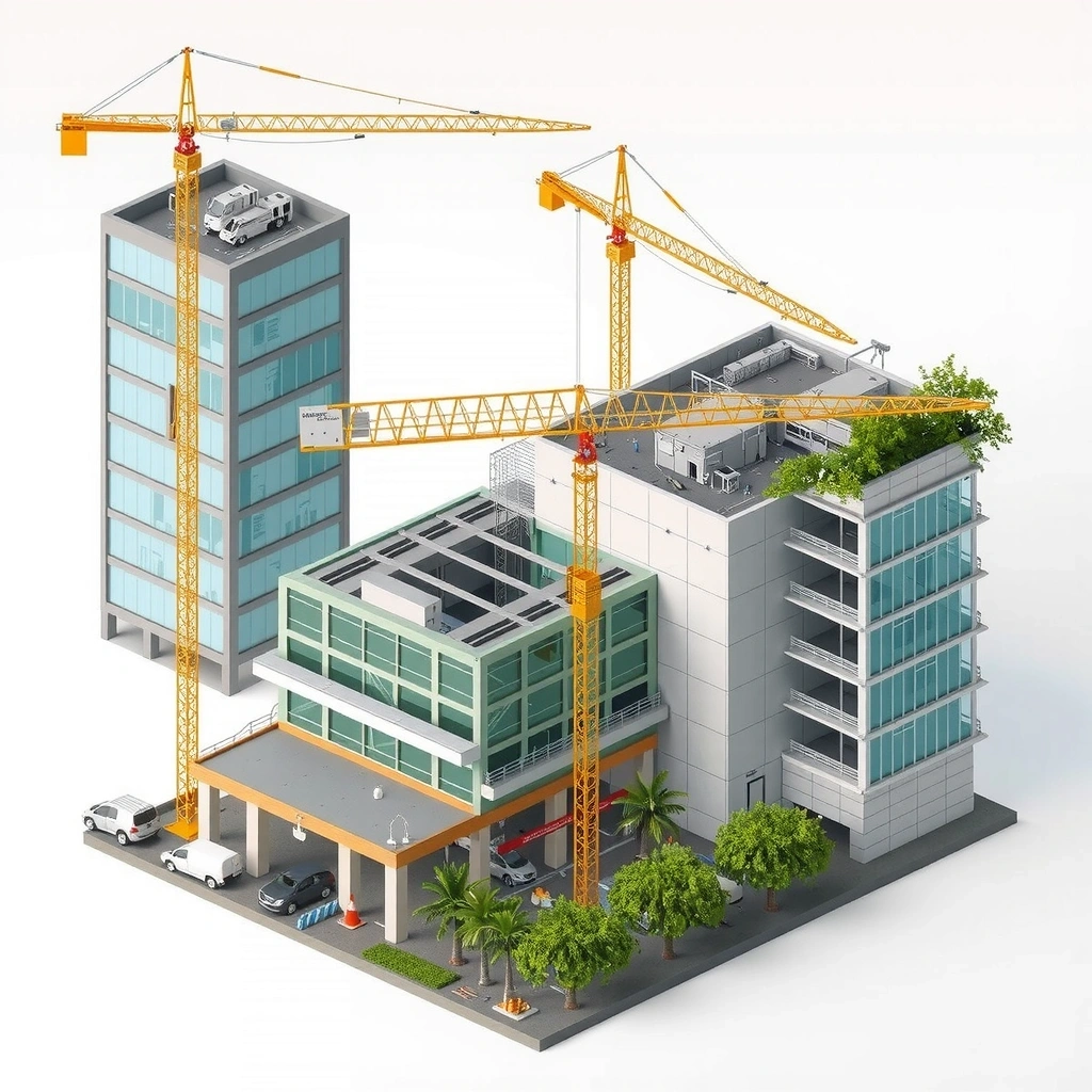 Commercial office building construction