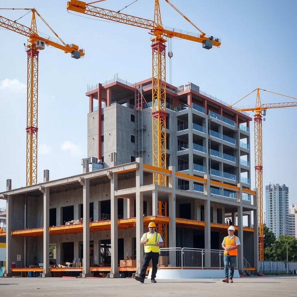 SteelCraft construction site with modern building framework